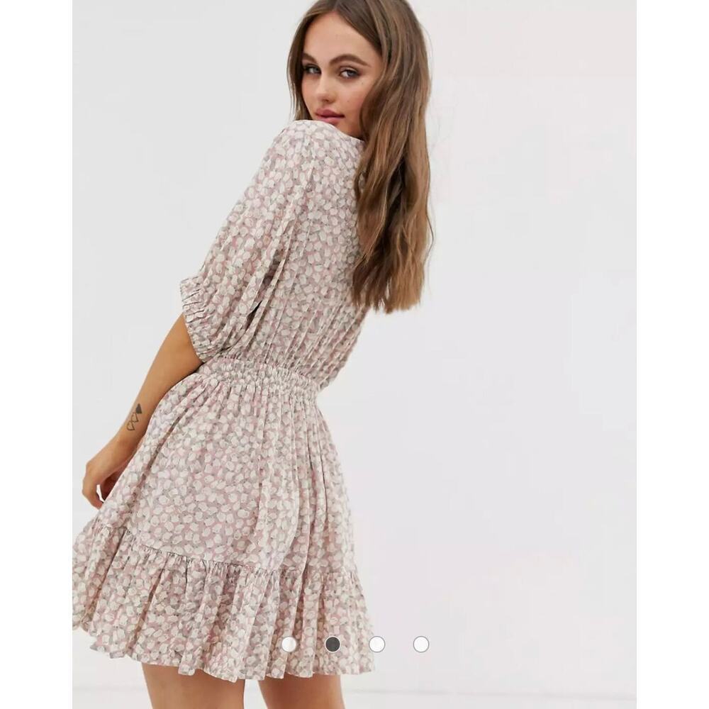 Faithfull The Brand Marigot Tie-Front Dress in Pink Azalea Floral Print, Size 6 - Picture 11 of 15